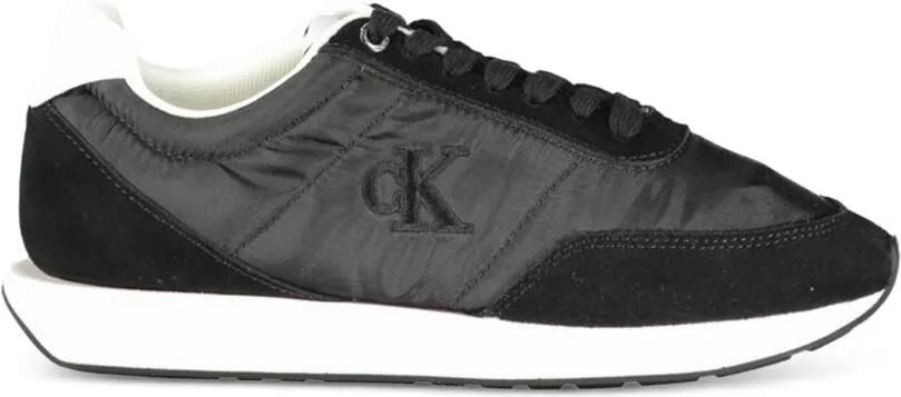 Calvin Klein suede-panelled sneakers Zwart
