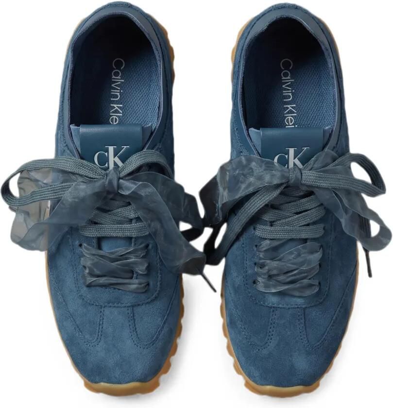 Calvin Klein Suède sneakers met lint Blauw