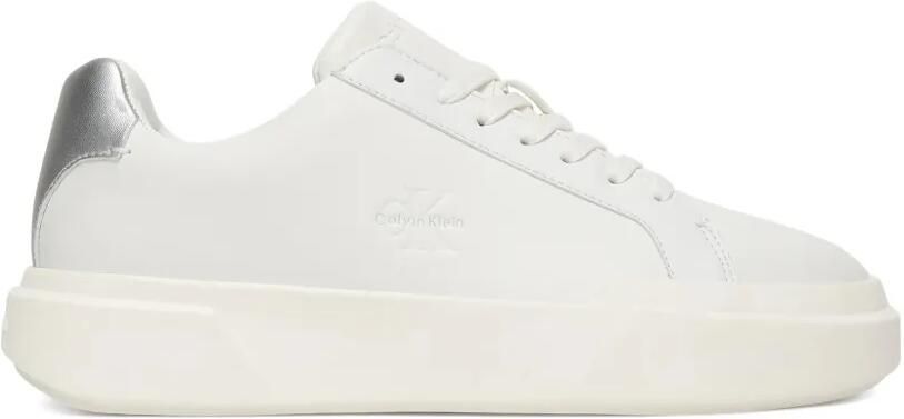 Calvin Klein Tab chunky leren sneakers met logoprint Wit