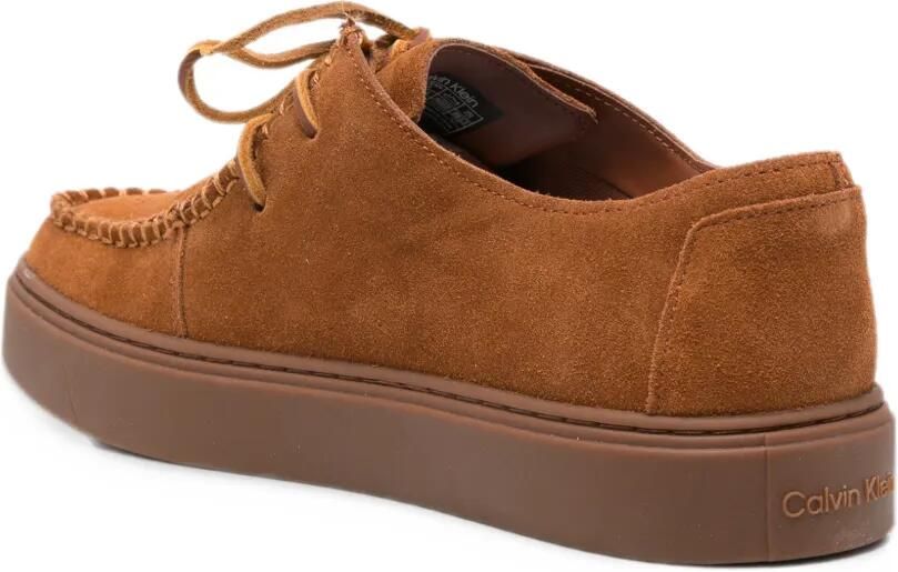 Calvin Klein whipstitch-trim lace-up sneakers Bruin - Foto 2