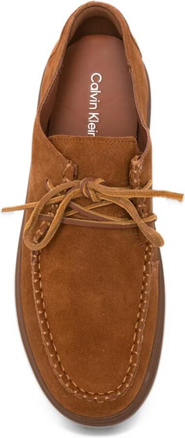 Calvin Klein whipstitch-trim lace-up sneakers Bruin - Foto 3