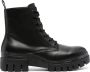 Calvin Klein Jeans Leren combat boots Zwart - Thumbnail 1