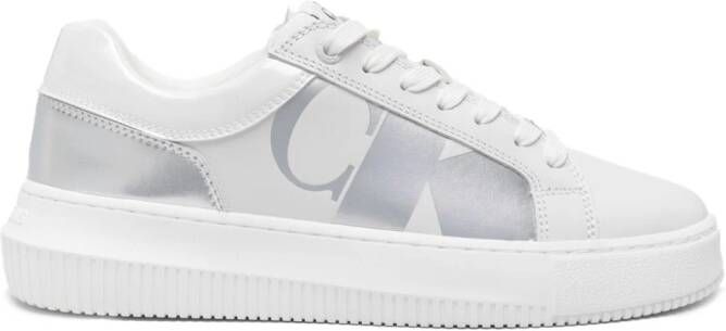 Calvin Klein Jeans Leren sneakers met vlakken Wit