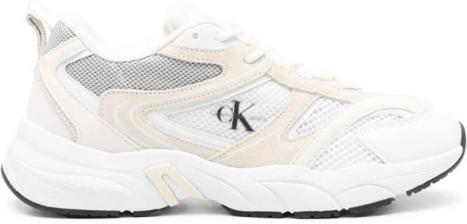 Calvin Klein Jeans Retro sneakers met logoprint Beige