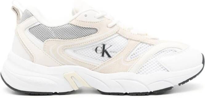 Calvin Klein Jeans Retro logo-print sneakers Beige