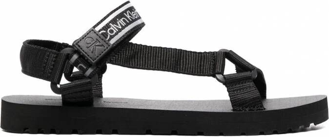 Calvin Klein Jeans Sandalen met logoprint Zwart