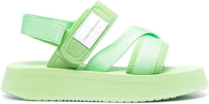 Calvin Klein Jeans Sandalen met plateauzool Groen