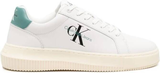 Calvin Klein Leren sneakers met logoprint Wit
