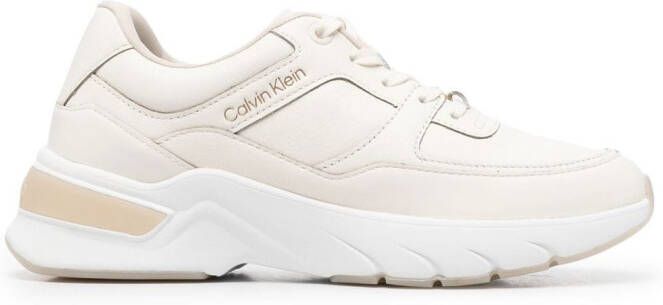 Calvin Klein Sneakers met geborduurd logo Beige