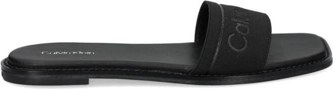 Calvin Klein Slippers met elastische band en logoprint Zwart