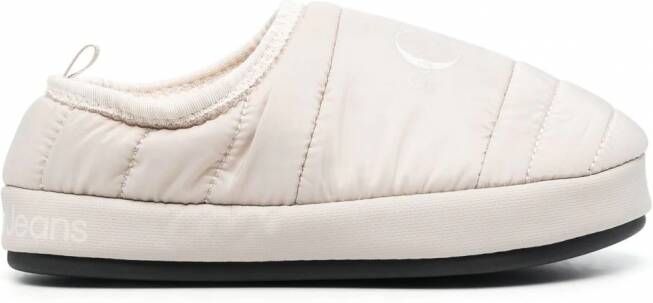 Calvin Klein Slippers met logoprint Beige