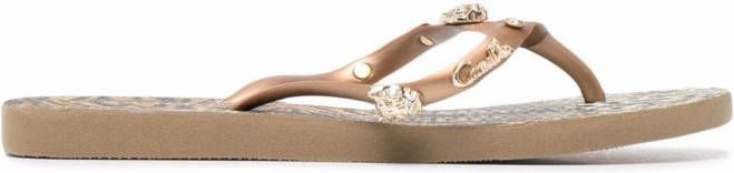 Camilla Teenslippers met dierenprint Beige
