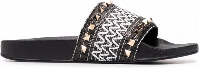 Camilla Slippers met studs Zwart