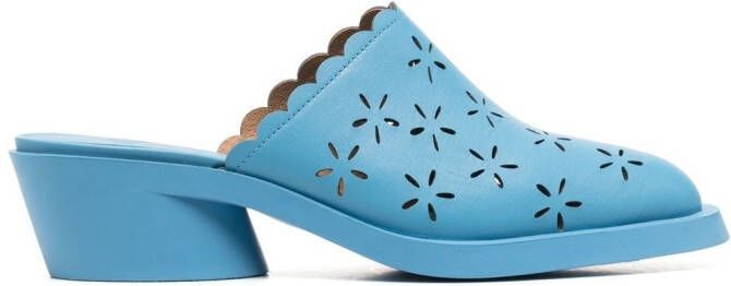 Camper Bonnie muiltjes met bloemenprint Blauw