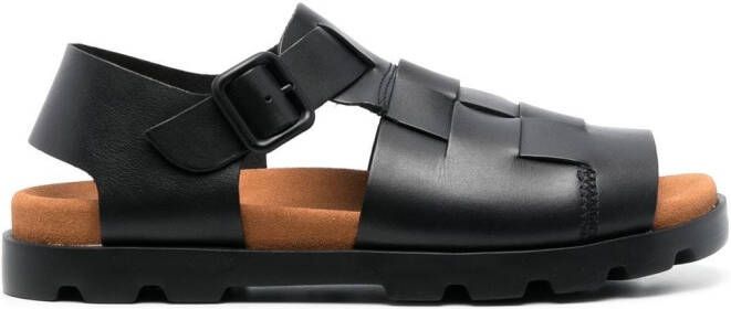 Camper Brutus leren sandalen Zwart