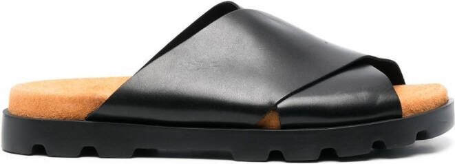 Camper Brutus leren sandalen Zwart