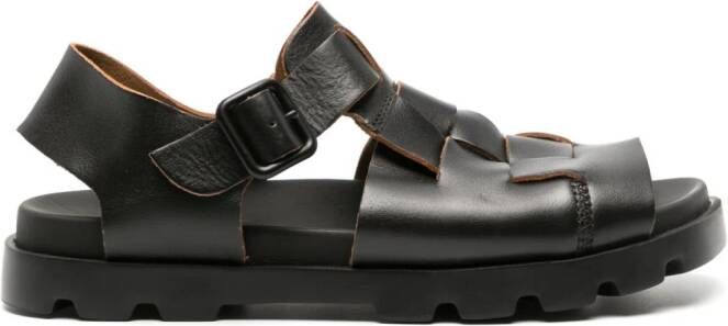 Camper Brutus leren sandalen Zwart