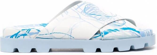 Camper Brutus sandalen met abstracte print Blauw