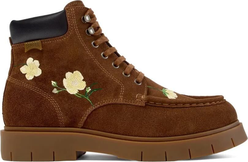 Camper Alaro laarzen met geborduurde bloemen Bruin
