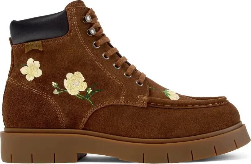 Camper Alaro Twins laarzen met geborduurde bloemen Bruin