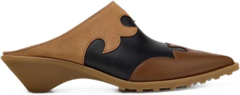 Camper Anita leren muiltjes met vlakken Beige