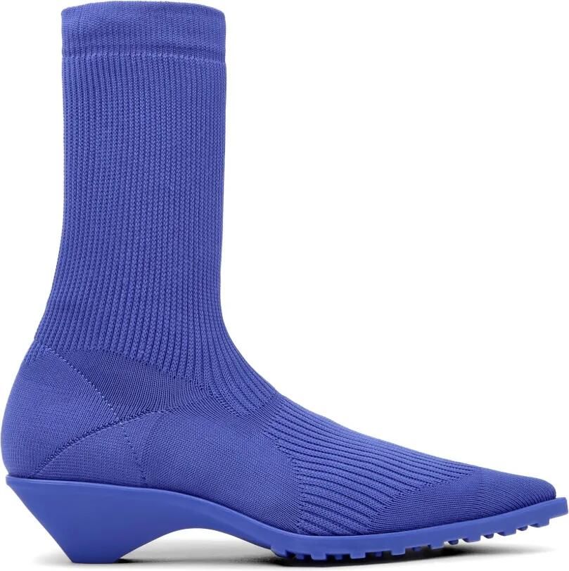 Camper Anna ribgebreide enkellaarzen Blauw