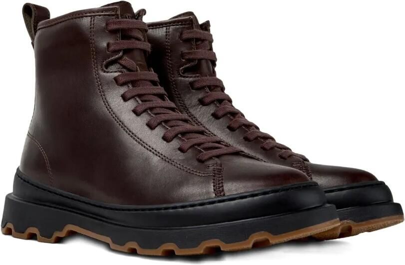 Camper Brutus leren combat boots met veters Bruin