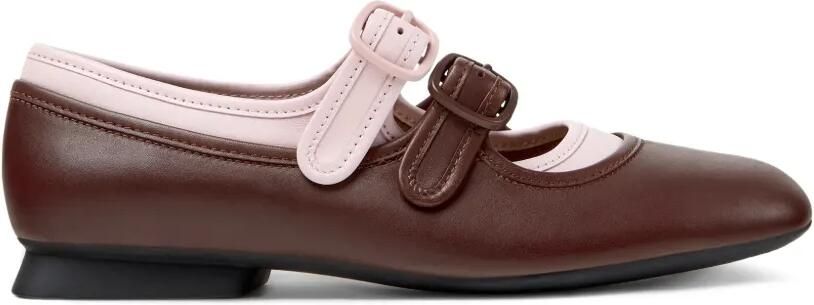 Camper Casi Myra ballerina's met dubbele bandjes Bruin