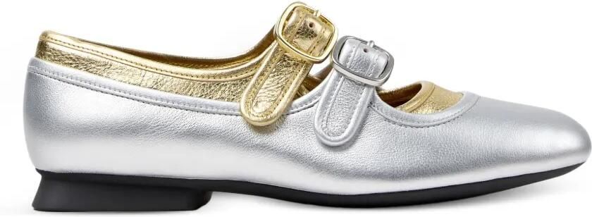 Camper Casi Myra ballerina's met gespsluiting Zilver