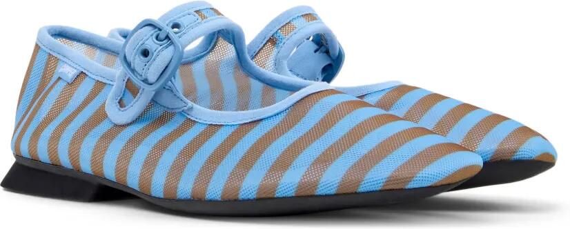 Camper Casi Myra gestreepte ballerina's met gesp Blauw