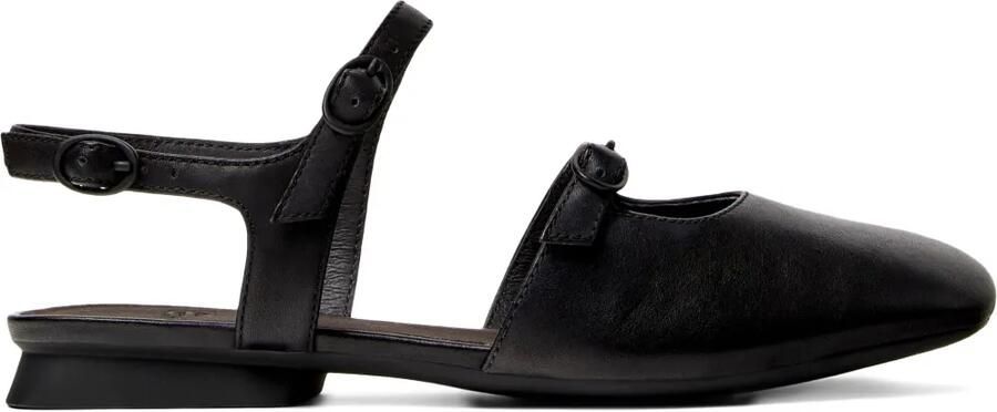 Camper Casi Myra leren pumps met gespband Zwart