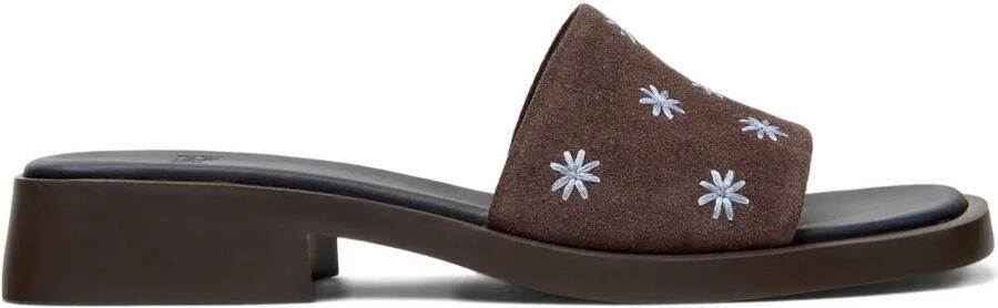 Camper Dana suède sandalen met bloemdetail Bruin