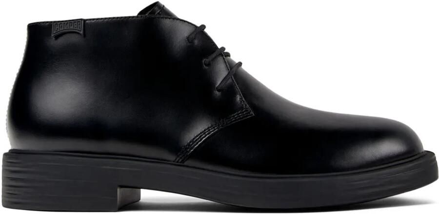 Camper Dean leren veterlaarzen Zwart