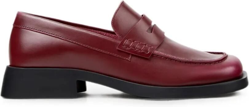Camper Donna leren loafers met vierkante neus Rood