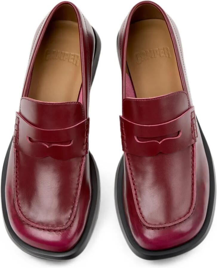 Camper Donna leren loafers met vierkante neus Rood - Foto 2