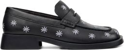 Camper Donna loafers met geborduurde bloemen Zwart