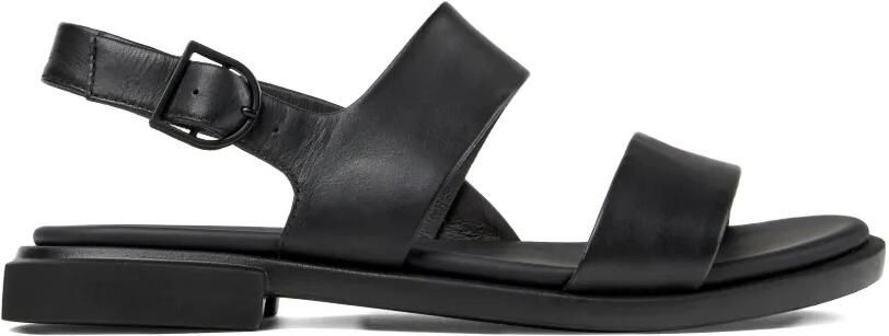 Camper Edy platte leren sandalen Zwart