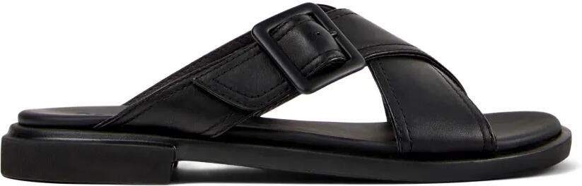 Camper Edy platte sandalen met gesp Zwart