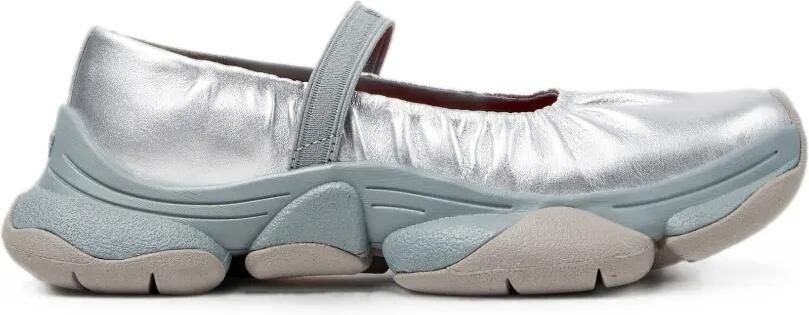 Camper Karst leren ballerina's Zilver