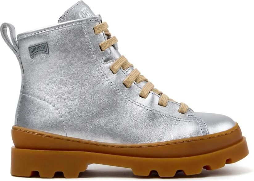 Camper Kids Brutus metallic leren enkellaarzen Zilver - Foto 4