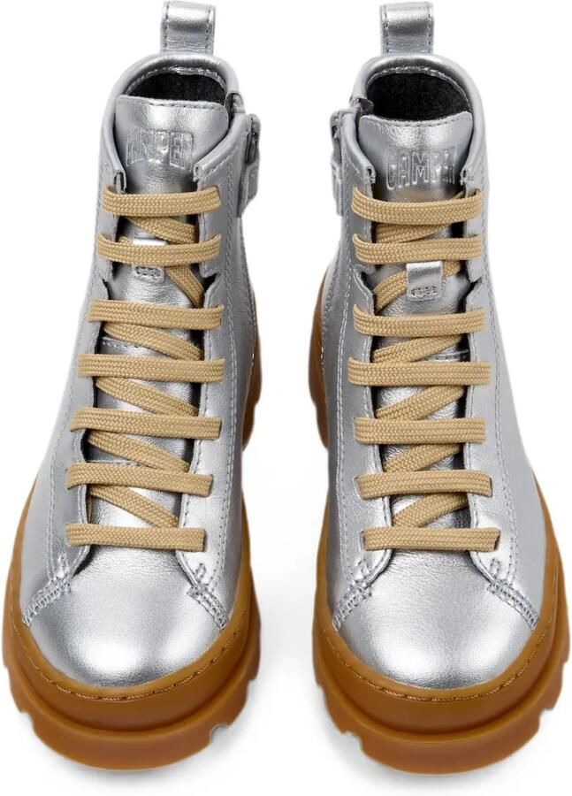Camper Kids Brutus metallic leren enkellaarzen Zilver - Foto 2