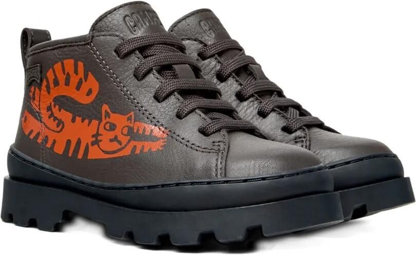 Camper Kids Brutus veterlaarzen met kattenprint Grijs