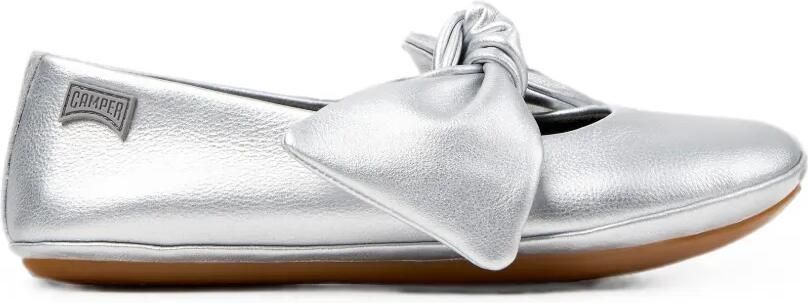 Camper Kids Leren ballerina's met strik-detail Zilver