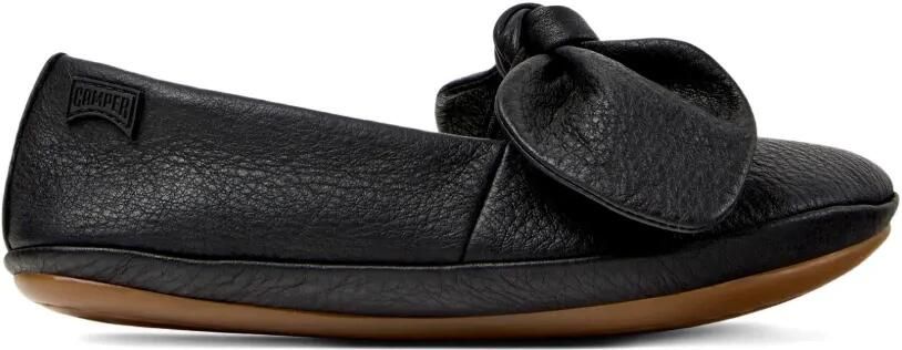 Camper Kids Leren ballerina's met strik Zwart