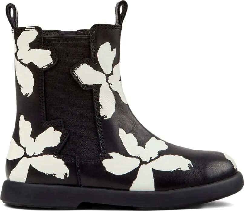 Camper Kids Leren enkellaarzen met bloe print Zwart - Foto 3