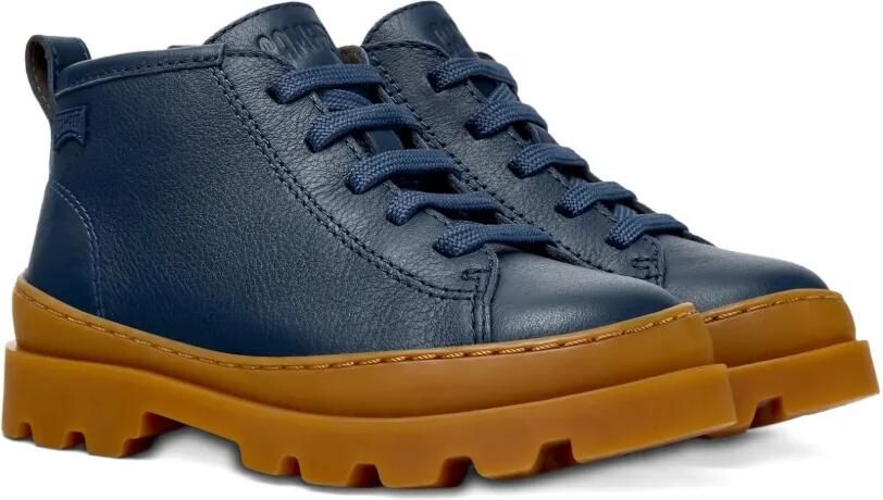 Camper Kids Leren veterlaarzen Blauw