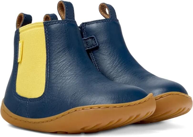 Camper Kids Peu leren laarzen met elastisch vlak Blauw