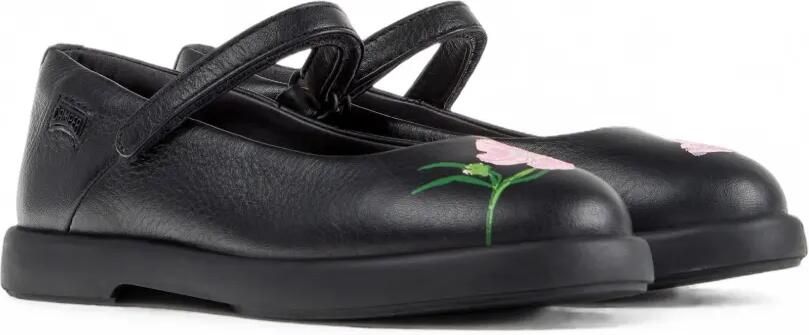 Camper Kids Twins Duet ballerina's met geborduurde bloe Zwart