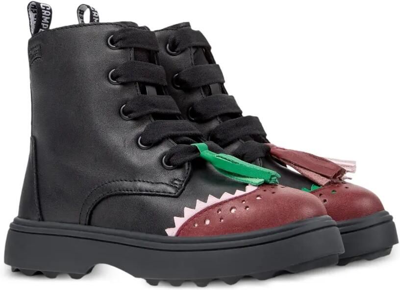 Camper Kids Twins leren enkellaarzen Zwart