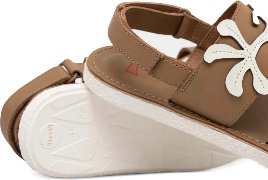 Camper Kids Twins sandalen met klittenband en blad-patch Bruin - Foto 3